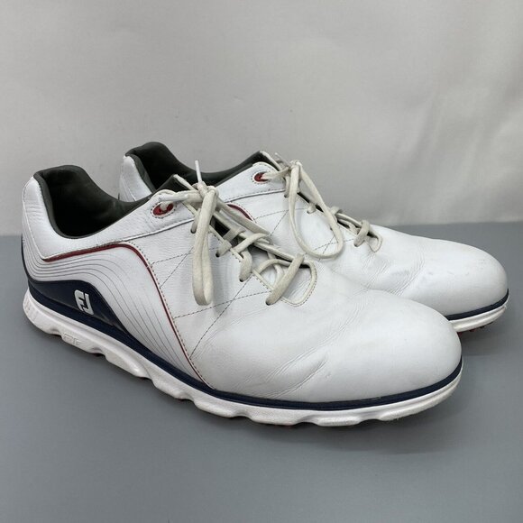 FootJoy Other - Footjoy Pro SL Golf Shoes Sneakers Spikeless Leather White Blue Mens 15